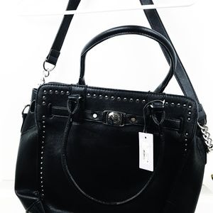 NWT Marc Fisher Black PVC Large Crossbody PB1